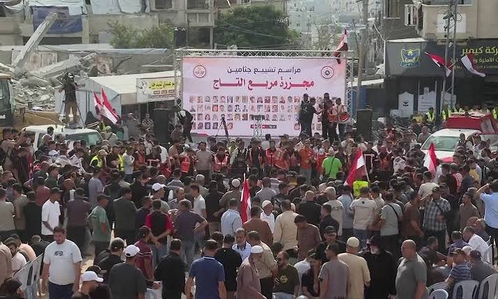 غزة تشيع رفات 105 شهداء من مجزرة مربع التاج